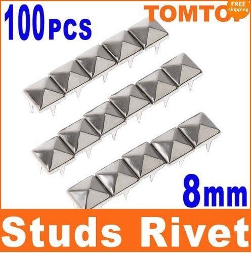 homeking Popular 100Pcs 8mm DIY Spike Square Stud Rivet Punk Bag Belt Leathercraft