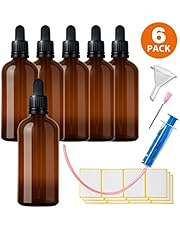 6x100ml Flaconi Bottiglie in Vetro Contagocce - compreso 16 accessori parti