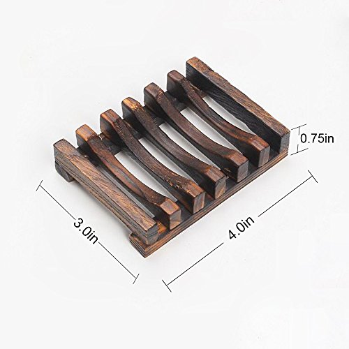 2 Piece Bath Accessories Natural Wood Soap Dish/Soap Holder,Sink Deck Bathtub Shower Dish Rectangular, Hand Craft, Natural Wooden Holder for Sponges, Scrubber,Soap Dish Soap Holde (Wood Grain)