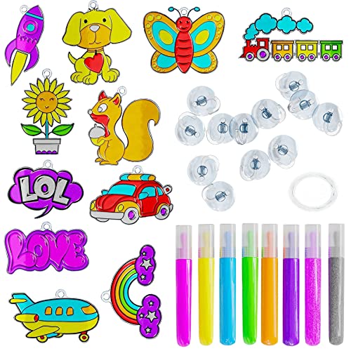 Dan&Darci Window Art for Kids Sun Catchers Painting Kit Suncatcher