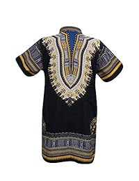 Traditional Unisex Shirt Blouse African Dashiki Button Down Caftan Top Dress