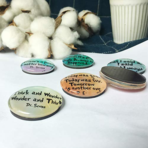 Dr. Seuss inspirational Refrigerator Magnets, set of six 4x4cm Dr. Seuss gifts for kids, Whiteboard Magnets for classroom or Locker
