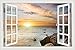 3D Wall Decal Ocean Vinyl Stickers for Kitchen Wall Decor Creative Window View Sunrise Sea Wave Murals Art Removable Wallpaper Stick and Peel - 32