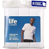 Life by Jockey Men's 3-Pack Premium V-Neck T-Shirts - White