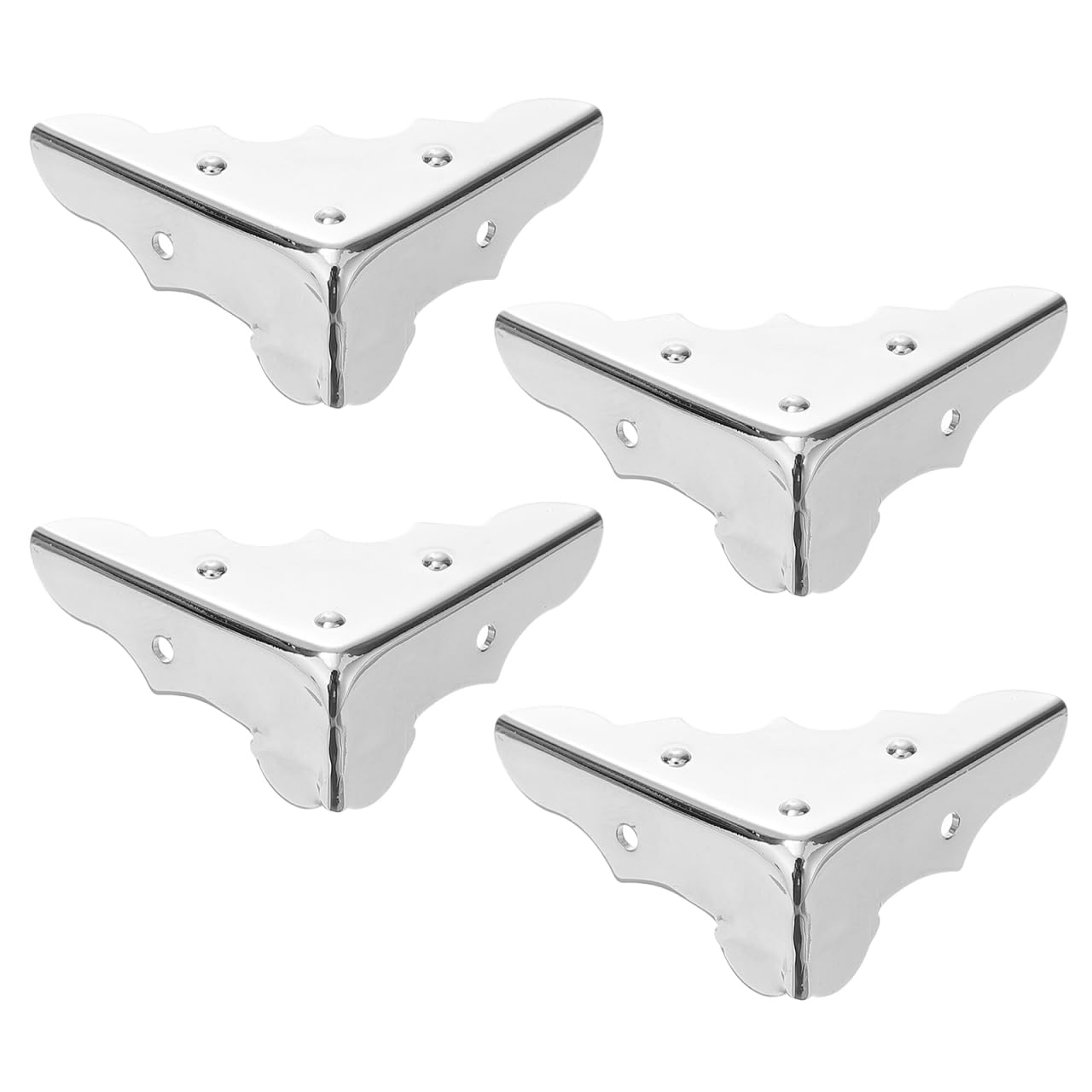 healifty Hexagonal Cover Metal Vintage Corners Protection Edges Corner Furniture with Screws 4 Piece (Silver)