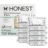 The Honest Company Hypoallergenic Multi-Use Baby Wipes for Sensitive Skin, Pattern Play, 720 Count