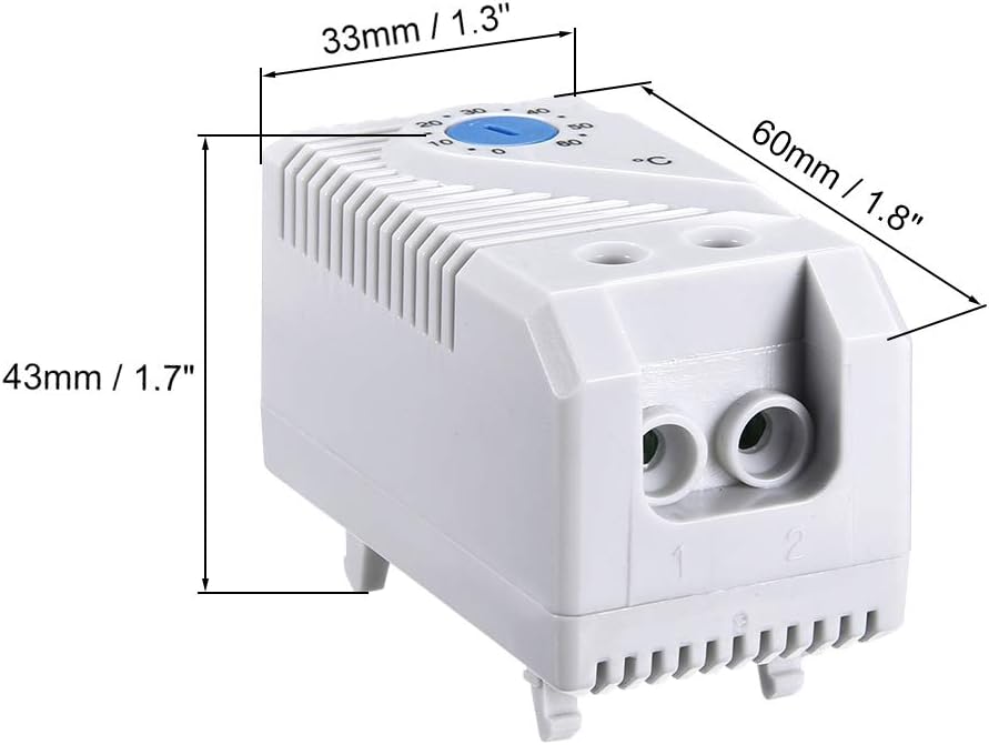 sourcing map Mechanical Thermostat, KTS011 0-60°C Adjustable Compact Normally Open(N.O) Temperature Controller Switch - Image 3