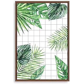 Framed Canvas Home Artwork Decoration Nordic Style Plant Canvas Wall Art for Living Room, Bedroom - 16x24 inches