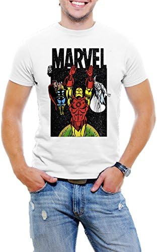 Licensed Marvel Comics Galaxy Team Men T-Shirt Soft Cotton Short Sleeve Tee