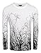 COOFANDY Men's Fashion Long Sleeve Shirt Tree Shadow Printed Graphic T-Shirt