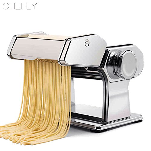 CHEFLY Stainless Steel Pasta Maker 9 Thickness Settings Dough Roller