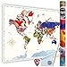 Scratch-Off World Travel Map Poster - Large Size colorful Travel Map Poster Detailed Cartography Dazzling Colors Highlight & Preserve Your Best Travelling Memories