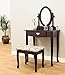 Frenchi Home Furnishing 3-Piece Vanity Set, Espresso Finish