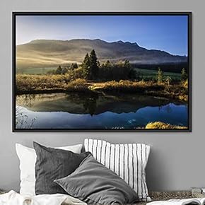 signwin Framed Canvas Wall Art Calming Waters Aerial...