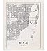 Miami Map of Miami Map Art Florida Print City Maps Map Print Map Art Print Black and White Map Wall Art Map Art Modern City Art Scandinavian Poster City Map Poster 8x10