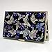 Mother of Pearl MOP Blue Butterfly Business Credit Name Id Card Holder Case Metal Stainless Steel Engraved Slim Purse Pocket Money Wallet