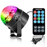 COIDEA Light Show Disco Light Strobe Light Karaoke Machine Party Light Rgb Disco Ball 9w Led Sound Actived 7 Color Changes for Bar Club Parties DJ Karaoke Outdoor and More with Remote