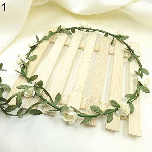 Vito546rton Beautiful, Mini Faux Flower Decor, Photography Prop Wedding Party Decor Floral Wreath Flower Festival Forehead Headband Hair Garland - Beige