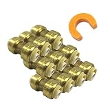 PROCURU 1/2-Inch PushFit Combo Kit - 1/2" PushFit Couplings (10 pcs) PLUS 1/2" Disconnect Clip (1 pc) | Plumbing Fitting for Copper, PEX, CPVC Pipe, Lead Free Certified (0.5 Inch (1/2"))