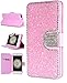 iPhone 7 Plus Case, iPhone 7 Plus Wallet Case, FLYEE [Kickstand] Bling Handcraft Luxury Rhinestone Flip Case Magnetic Crystal Protective Leather with Card Slot for Apple iPhone 7 Plus 5.5 Inch Pink