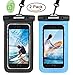 Universal Waterproof Case 2 Pack, MARCHWAY Cellphone Dry Bag Pouch with Touch ID Fingerprint for Apple iPhone 8/8 Plus/7/7 Plus/6S/6S Plus, Samsung Galaxy S8/S7, Any Phone Up to 7 Inch (Black + Blue)