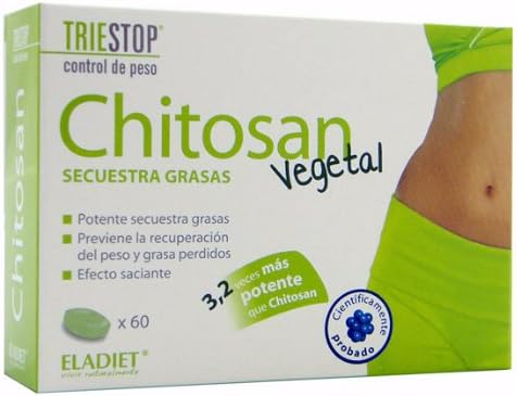 Chitosan Vegetable Food Supplement - 60 Tablets - Contributes to The Normal Metabolism of Macronutrients - Helps Regulate Glucose Levels - Eladiet