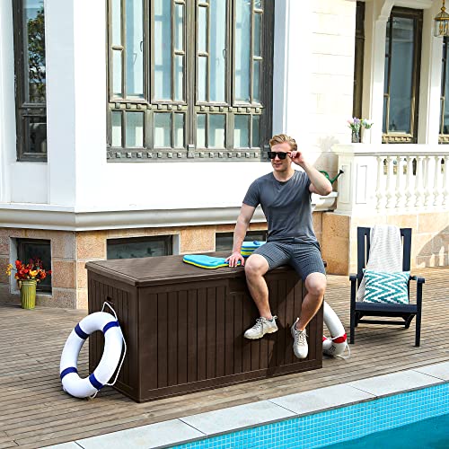 Pool Storage Bin YITAHOME XL 150 Gallon Large Deck Box,Outdoor