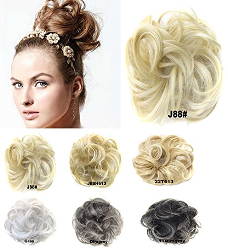 Scrunchy Scrunchie Bun Updo Hairpiece Hair Ribbon Ponytail Extensions Curly or Messy #J88