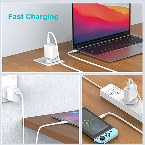 30W USB C Charger Compatible witch MacBook air 13 12 inch, iPad Pro 13, 12.9, 11 inch 2024 2023 2022 2021 2020 2019 M4 M2 M1, iPad Air 5 4, Mini 6, iPad 10, iPhone 15, Pixel 8 7, 2M/6.6FT USB-C Cable