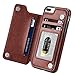 Hoofur for iPhone 8 Plus Wallet Case, Slim Fit Premium Leather Wallet Cases Card Slots Shockproof Folio Flip Protective Defender Shell for iPhone 7 Plus (5.5 Inch) (Brown)