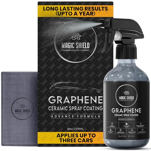 Graphene Ceramic Coating for Cars - High Protection 3 in 1 Spray, Recubrimiento 10h - Tratamiento Ceramico Automotriz con Grafeno Para Maxima Proteccion de Pintura y Brillo en Coches, Motos