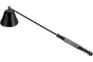 OLAMTAI Candle Snuffer with Long Handle, Candle Snuffers Accessory, Stainless Steel Wick Flame Snuffer for Putting Out Candles Flame Safely, Aromatherapy Candles, Jar Candles, Candle Lovers (Black)