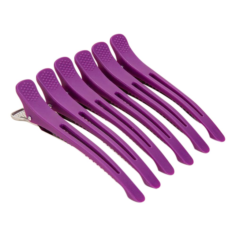 XIZONLIN 6Pcs Hair Clips for Styling Sectioning Non Slip No-Trace Duck Billed Hair Clips Hair Cutting Clips for Hairdresser Women Men Girls Salon Home Hair Dying Accessories Purple