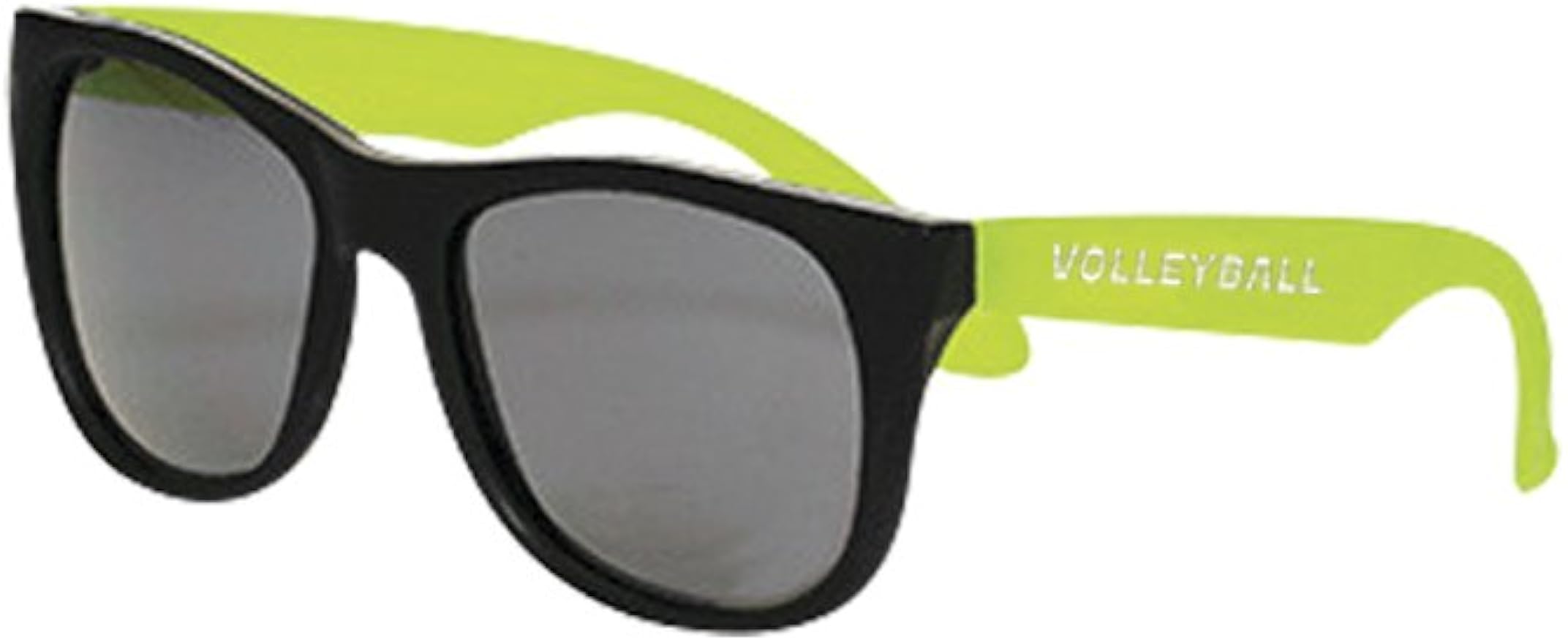 Volleyball Retro Sunglasses, Black/Lime, One Size at Amazon Womenâs Clothing store