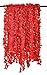 AlphaAcc Red Artificial Silk Wisteria Flower Hanging Garland Home Wedding Party Decor, Pack of 5