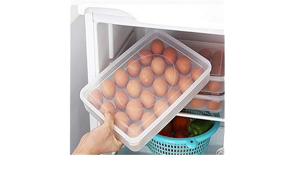 Hefine Caja de almacenamiento de huevos para nevera, portátil, de ...