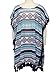 Yonala Womens Tassel Geometric Patterns Swimwear Swimsuit Cover Up Dress B-blue One Size Blue One Size