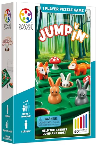 SmartGames Jump in’, a Cognitive Skill-Building Travel Puzzle Game for Kids and Adults Ages 7 & Up, 60 Challenges in Travel-Friendly Case.