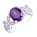 Empsoul Women 925 Sterling Silver Natural Fancy Filled 5-Stone Amethyst Topaz Flower Symbol Engagement Proposal Ring