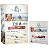 Organic India Tulsi Red Chai Caffeine Free Tea, Masala, 18 Count