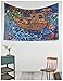 Sunshine Joy 3D Steampunk Tugboat Tapestry Wall Hanging Trippy Table Cloth Magical Dorm Decor - Huge 60x90 Inches