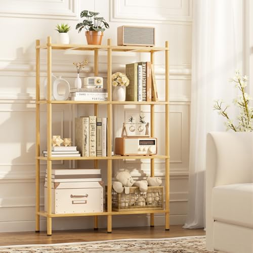 Atoping 4 Tier Bamboo Bookshelf Storage Organizer