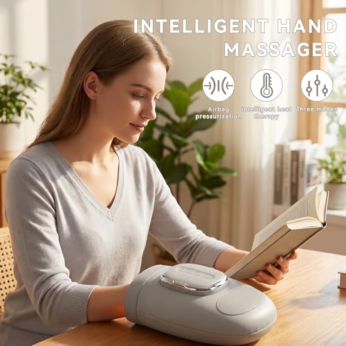Hand Massager for Arthritis with Heat & Compression Therapy, Cordless Electric Hand Massage Glove for Carpal Tunnel Relief, Air Pressure, 5 Intensity Levels, USB Rechargeable, Gift for Women Men