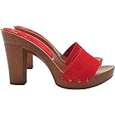 Red clogs in suede Heel 10 - MY810 CAM ROSSO