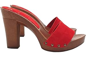Red clogs in suede Heel 10 - MY810 CAM ROSSO (Red, 8 US)