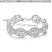Paxuan Silver-Tone Wedding Bridal Bracelets Rhinestone Crystal Bracelet (White)