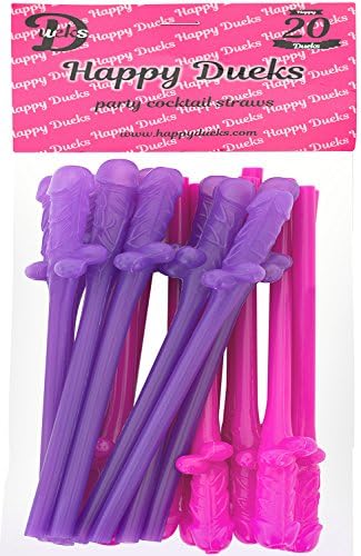 Bachelorette Straws Party Drinking Disposable,20 PACK Pink&amp;Purple Straws,Great For Bridal Party Decoration&amp;Hen Parties&amp;Party Favors,Best Bachelorette Party Supplies