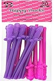 Happy Dueks-Bachelorette Party Sipping Straws,20 PACK Pink&Purple Straws,Great For Bridal Party Decoration & Hen Parties & Party Favors,Naughty Gifts, Fun Party Ideas, Best Bachelorette Party Supplies