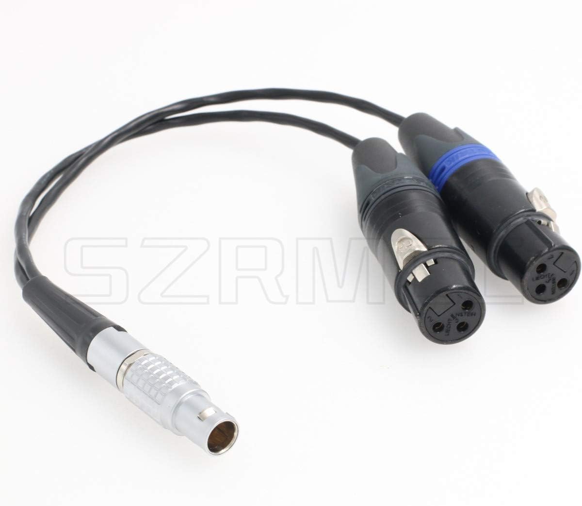 SZRMCC Mic Audio Breakout Input Cable 10 pin Male to Dual XLR 3 pin Female for Atomos Shogun Inferno Monitor Record (Straight)