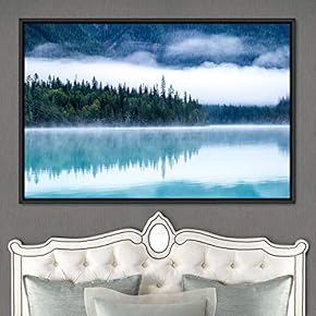 signwin Framed Canvas Wall Art Foggy Mountains Aerial...
